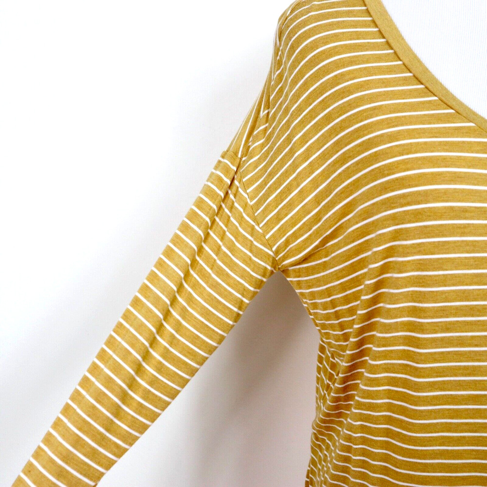 American Eagle Size S Soft & Sexy Long Sleeve Tee Striped Yellow White - Picture 8 of 10